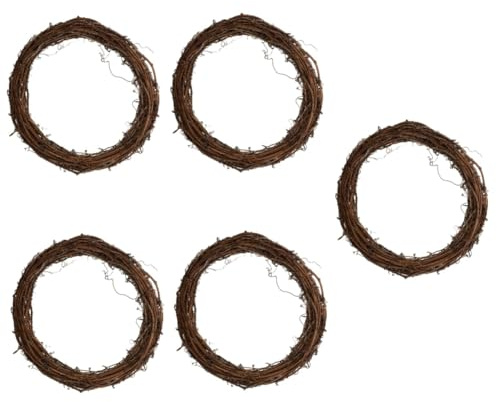 MAGICLULU 5 Stck Weinrebenkranz Rattanring für DIY Weihnachtsdeko Türkranz Bastelmaterial für Adventskranz Natürliche Girlande für Festliche Dekoration und Hochzeit