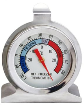 AKOOSY 4 Pièces Lot de Thermomètres de Réfrigérateur Acier Inoxydable Compact et Précis Adaptés Congélateurs et Domestiques Installation Facile