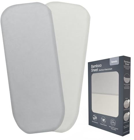 LIONELO Sábana Bajera de Bambú con Elástico 70x28 cm, Juego de 2 uds. Infantil, Capazo y Cuna, Material Natural, Transpirable y Suave, Agradable a la Piel, Bamboo Sheet | Tejido de bambú natural y transpirable, elástico perimetral y tacto suave