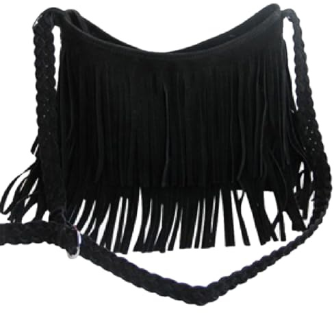 MUCKLILY Fransentasche Damen Umhängetasche Große Kapazität Tasseldesign Stilvolle Vintage PU Schultertasche Mode Handtasche Für Alltag Sommer