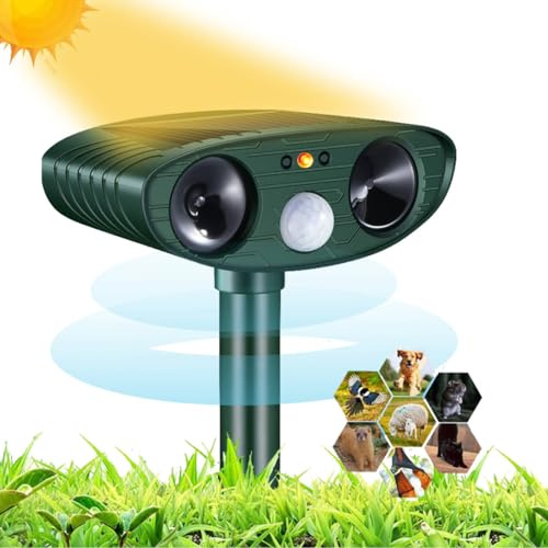 Cat Repellent for Garden, Ultrasonic Fox Deterrent for Gardens, Waterproof IP44 Cat Scarer with PIR Sensor, Cat Deterrent Outdoor Farm Yard for Squirrels, Dogs Foxes Birds