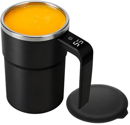 Självrörande mugg | 380 ml automatisk mixning | kaffekoppar med lock - för kvinnor män bar kontor födelsedag jul vatten dryck honung