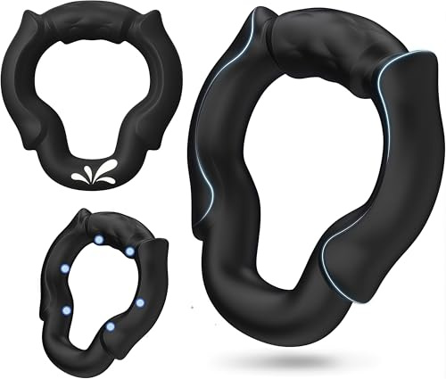 Cock Ring Designed for Unobstructed Ejaculation, 3 Sizes Silicone Penis Rings with 6 Pressure Points for Erection Enhancing Long Lasting Stronger, Adult Couples Sex Toys for Men Couple Pleasure