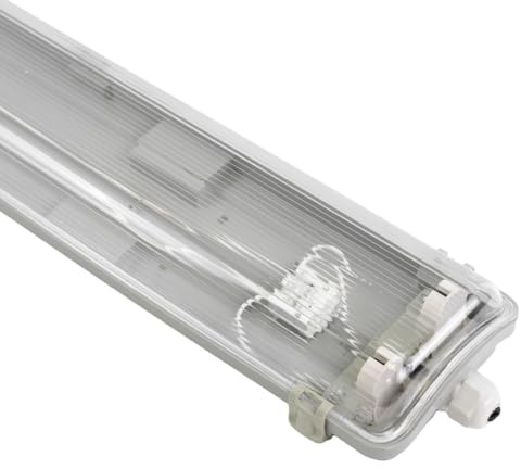 LUXULA 2er Pack LED Wannenleuchte 120cm Leergehäuse für 2x LED Röhren T8 G13 Sockel - IP65 Feuchtraumleuchte für Werkstatt Keller Garage - durchverdrahtet für Reihenschaltung