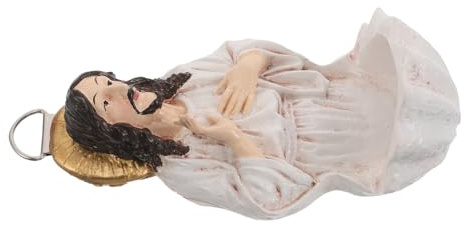 Gatuida Acquasantiera da Parete in Resina Bianca, Contenitore per Acqua Santa per Ingresso Casa, Decorazione Religiosa per Prima Comunione e Cresima, Supporto per Cerimonie Cattoliche