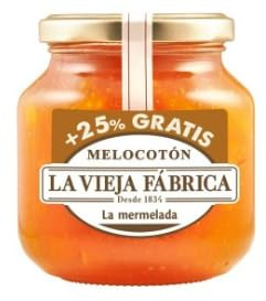 Spanish Peach Jam Bundle - Pack of 3 x 280g Glass Jars - Authentic Traditional Recipe with Real Fruit Pieces