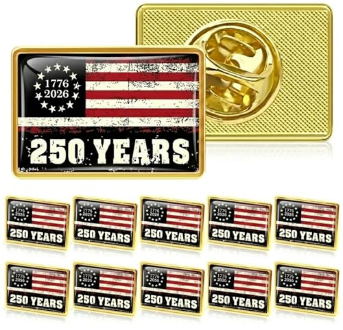 AhfuLife Set med 15 eller 30 stycken amerikanska flaggformade manschettstift för 250-årsdagen, metallstift för 4 juli, amerikanska patriotiska amerikanska flaggor för 250 års bröllopsdag