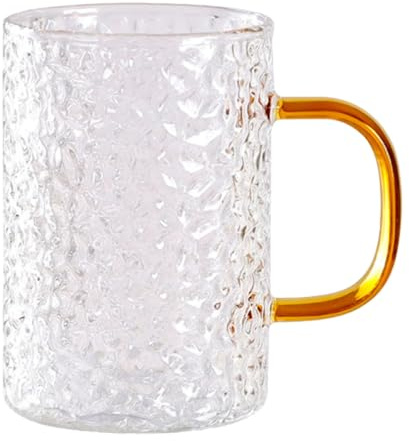 MOKKHNB Tazzina da Caffè in Vetro Spesso 300ml Colore Oro, Leggera e Facile da Pulire, per Casa e Ufficio