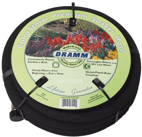 Dramm 17010 ColorStorm Premium 50 Foot Soaker Garden Hose, Black