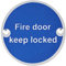 V Safety Fire Door Keep Locked Sign, Aluminium, 76 mm, Safety Sign with fixings