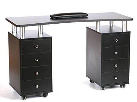 Urbanity Astro Large Professional Nail Station Salon Manicure Nail Polish Table Desk Black