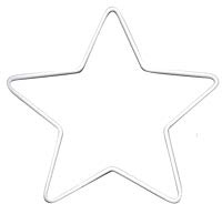 GLOREX 6 1294 410 - Metallrahmen Stern zum Basteln ca. 15 cm, beschichtet in weiß, ideal für Traumfänger, Makramee, Wanddeko und Floristik