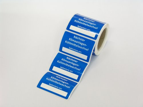 Kundendienst Aufkleber Serviceaufkleber Inspektionsaufkleber (100 Stück, Nächster Klimaanlagenkühlmittelwechsel)