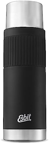 Esbit Thermoflasche Sculptor - Isolierte Flasche aus Edelstahl für warme und kalte Getränke – 1000 ml in Schwarz mit Manchette