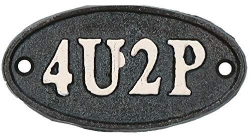 AB Tools 4U2P Toilet Bathroom Cast Iron Sign Plaque Door Wall House Work Office Shop