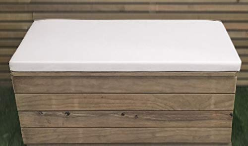 AD servicios Baúl/banco de madera tratada con cojín para el exterior. Totalmente Montado (Cojín 80x40)