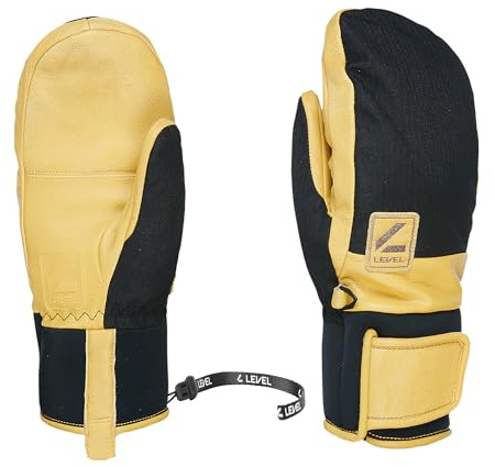 Level Rover Mitt - Moffole Snowboard e Sci Uomo in Pelle con Chiusura a Strappo, Guanti Invernali Termici Impermeabili e Traspiranti, Abbigliamento Neve per Sci e Snowboard, 1 Paio