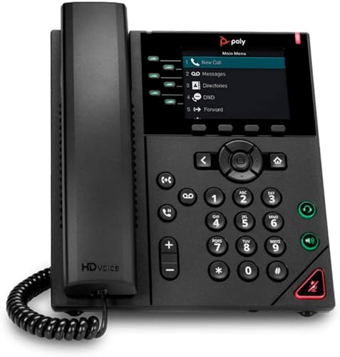 Polycom VVX 350 Business Six-line, Mid-Range IP Desk Phone with Color Display
