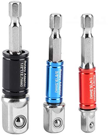 Impact Grade Socket Adapter/Extension Set 3Pcs/Set Hex Drill Bit Socket Adapter Drive Electric Impact Driver 1/4in 3/8in 1/2in(Type C)