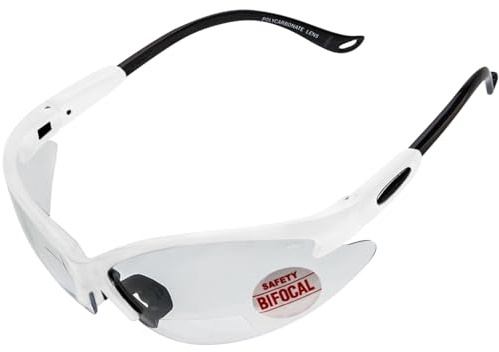 SPITS EYEWEAR Cougar Bifocal Safety Glasses (Magnifier: 2.00, Frame Color: White)
