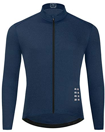 Herren Radtrikot Langarm Fahrradtrikot,Winddichte Atmungsaktiv Schnell Trocknen Fahrradbekleidung,Reflektierend Fahrrad Trikot T Shirt Für Männer,für Radfahren Laufen W(Size:L,Color:Königsblau)