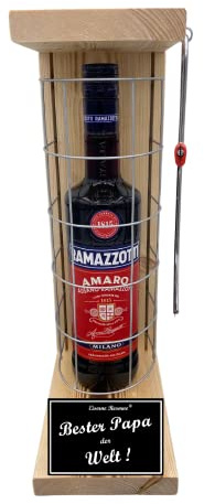 Ramazzotti Geschenk Papa Weihnachten Eiserne Reserve Gitterkäfig Text s/w Bester Papa der Welt Kräuterlikör (1 x 0.70 l)