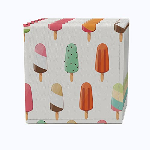 Fabric Textile Products, Inc. Napkin Set of 4, 100% Cotton, 20x20, Sweet Summer Treats
