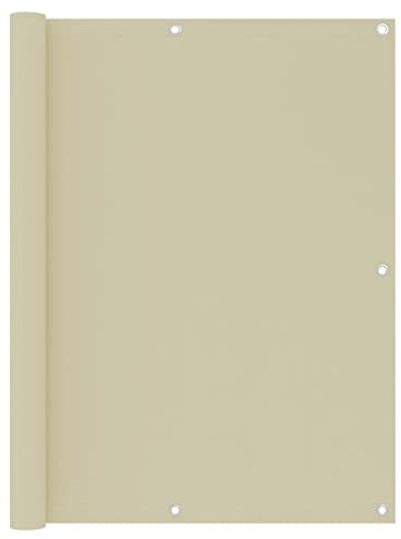 MNISDFL Sichtschutz Balkon seitenwand Zaun sichtschutz Balkon-Sichtschutz Creme 120x300 cm Oxford-Gewebe