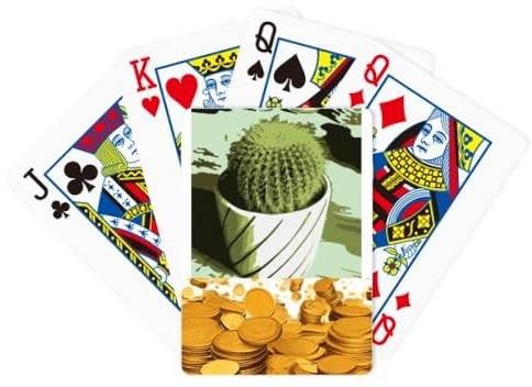 no/no Jeu de cartes à jouer mexicain Cactus Forte Fleur Doré