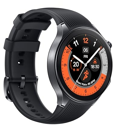 OPPO Watch X Smartwatch, IP68, Akku bis zu 12 Tage, AMOLED 3,6 cm (1,43 Zoll), 100 Sportmodi, IP68, Akku bis zu 12 Tage, Google Apps und Wear OS, Schwarz
