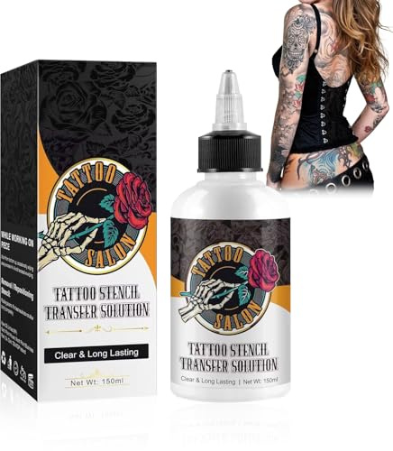 WAWJ® Tattoo Transfer Creme Gel, Tattoo Stencil Gel für Transferpapier, Tattoo Stencil Stuff Haut Lösung für Tranfer Papiermaschine Transferpapier Tattoo Zubehör (150ML)