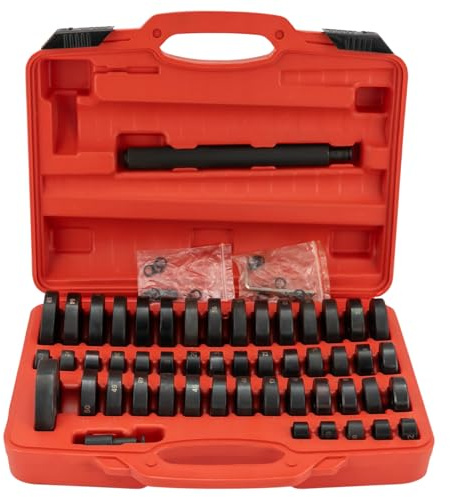 Susoso Set di attrezzi per cuscinetti delle ruote, 52 pezzi, attrezzi per l'installazione del cuscinetto ruota, diametro del disco 18-65 mm, per lo smontaggio e l'installazione di tutti i tipi di
