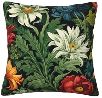 Kissenbezug 50x50 cm 2 Stück Kissenbezüge Samt Dekokissen Blume Sofakissen Kissenhülle Zierkissenbezüge Couch Kissen Vegetativ Weich Kissen mit Bezug für Sofa Auto Patio Garten Zimmer Deko -TR219