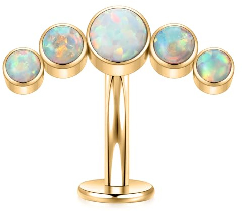 hengkaixuan G23 Titan Bauchschmuck Disc Bottom Belly Button Ring Flat Back Navel Piercing Schmuck 14G Belly Piercing Curved Barbell 10mm Internally Threaded Navel Ring für Frauen