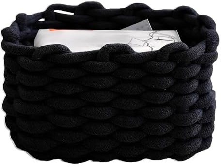 CUEMOON Aufbewahrungskorb Baumwolle, Körbchen Aufbewahrungskorb Weiche Baumwolle Quadratische, Klein Körbchen Wickeltisch Organizer, Dekorative Speicher Regalkörbe Für Schminke Socken Spielzeug