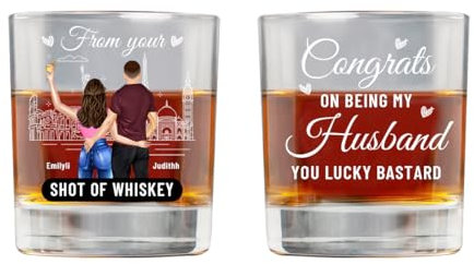 Vasos de whisky personalizados para el día de San Valentín, imágenes y nombres personalizables, regalos románticos de copa de vino para el día de San Valentín, regalos de inauguración de la casa para