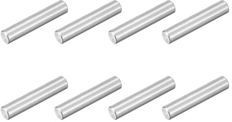 QUARKZMAN 8pz Spina Centraggio Perni 304 Acciaio Inossidabile M8 x 40mm Cilindrica Perno Supporto Mensole Perno Parallelo per Produzione Meccanica Industria Installazione Mobili, Argento