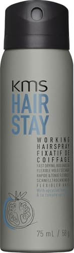 KMS Hairstay - Spray para el cabello para todo tipo de cabello, protección contra la humedad, sujeción flexible, acabado naürliches (75 ml)