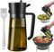 Byitin 2-in-1 Spruzzatore Olio, 470ml Spruzzino Olio per Friggitrice Aria, Light-Blocking Vetro Nebulizzatore Dosatore Olio con Spazzola, Dispenser Oliera Spray per Cucinare