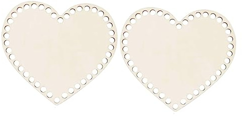 DOITOOL 2stücke Holz Taschenboden Herzförmiger Rohling DIY Häkeln Korbboden Basteln Formboden Korbflechtzubehör Taschen-DIY-zubehör Häkelholzboden Holztaschenboden Häkeltaschenboden Aus Ho
