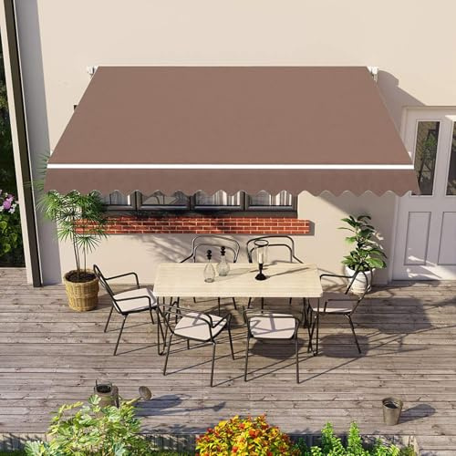 Tenda da giardino a scomparsa – Tenda manuale per esterni, ombrellone da giardino, impermeabile, resistente ai raggi UV, facile da usare e installare, perfetta per la protezione solare