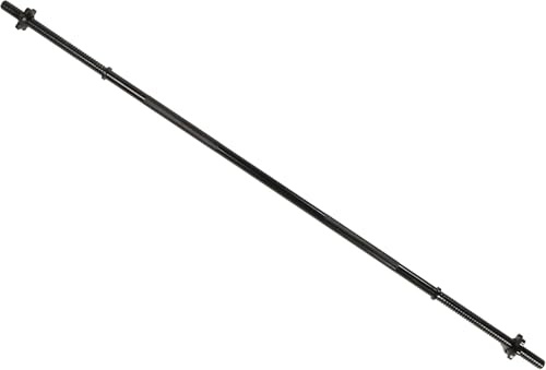 Fitvids Stardard Barbell de 6 pies con cierres de estrella para entrenamiento de fuerza y levantamiento de pesas, color negro