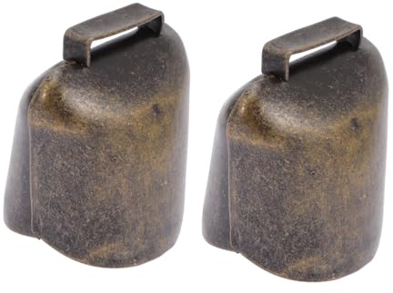 SEWACC 2 pezzi Campane per Bestiame in Ferro Zincato Campanelli da Pascolo per Mucche Suono Nitido Anti-smarrimento Design Retro Leggero e Portatile Decorazione Campanelle Animali