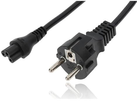 P4Y Netzkabel 1,8 m 3-polig Geeignet für Dell HP Lenovo Asus Acer Laptop Ladegerät TV Drucker Projektor Display mit Schutzkontakt Netzkabel Ladekabel Cloverleaf-Stecker