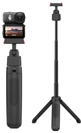 NEOSOU Treppiede per selfie da 40 cm / 15.75in, per Osmo Nano Action 6, con adattatore magnetico a sgancio rapido, mini asta di estensione a 360°, impugnatura monopiede per DJI Nano Osmo 6 accessori