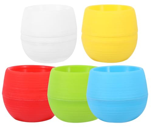WRITWAA Lot de 10 Mini Pots de Fleurs en Argile Colorés pour Succulentes et Cactus Décoration Bureau et Maison Créatif Garçon et Filles Pot de Fleurs Pratique et Solide