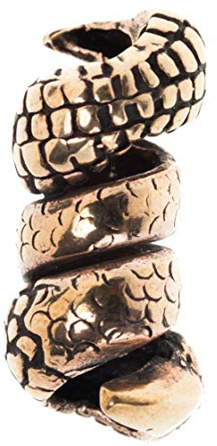Bronze Bart- & Haarperle Drachenkralle 2,4 cm – Wikinger Dreadlock Schmuck für Bart Haare Mittelalter LARP Accessoire
