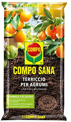 COMPO SANA Terriccio per Agrumi, Per Agrumi e Piante Mediterranee, Con Aggiunta di Argilla, Sacco 20 L