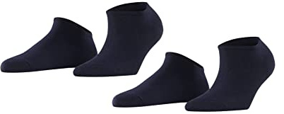 ESPRIT Women's Uni Multipack W Sn Cotton Low-Cut Plain Trainer Socks 2 Pairs, Blue Marine 6120, 5.5-8