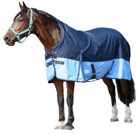 Pferdedecke 1200D High Neck Polarfleece Weidedecke Winterdecke Regendecke Turnout : Fleece Red/Black 145